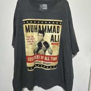 Muhammad Ali Men's Gray The Greatest‎ Of All Time Boxing Graphic T-Shirt Size 4X